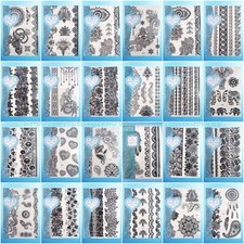 10 sheets/lot Henna lace temp tattoo black Tattoo Sticker wholesale