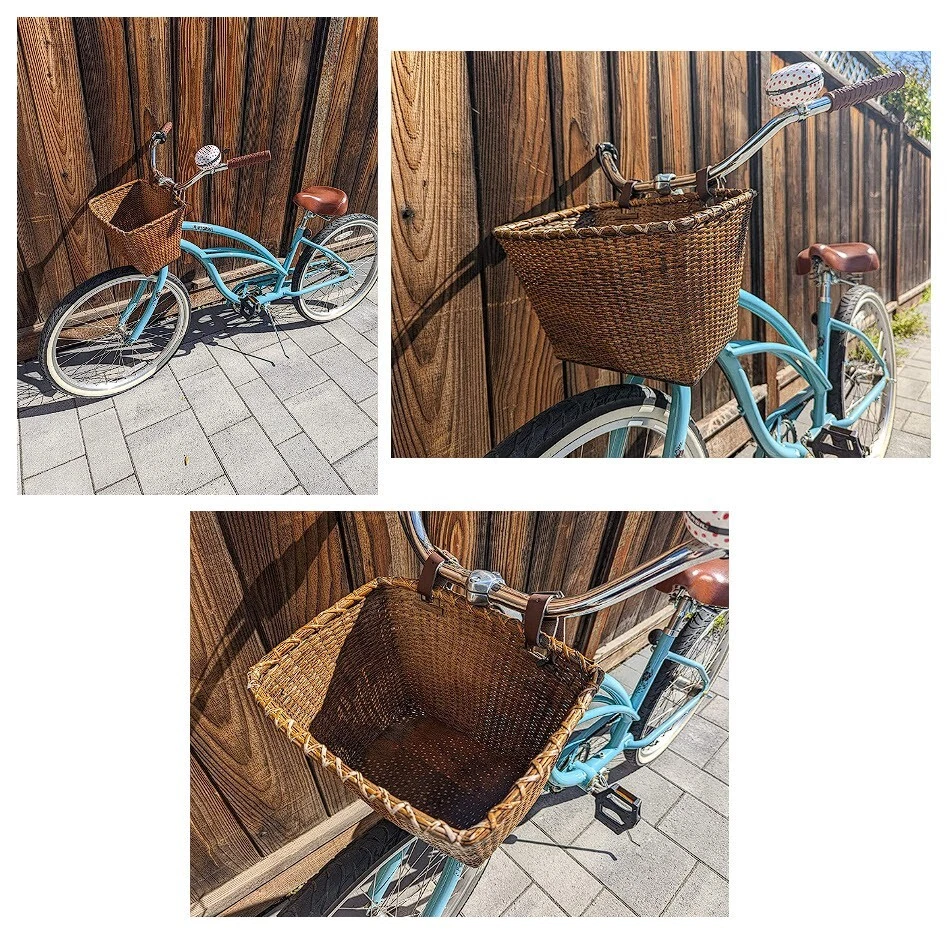 Leather bike cheap basket