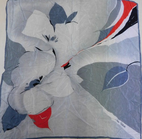 Foulard vintage en soie fleurie - Accessoires & Bagagerie