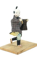 Very Unique Antique Japanese Edo Ningyo Doll H3" Figure c1950s