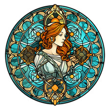 Autoaufkleber Sticker Buntglas Sternzeichen Aufkleber 30X30 cm