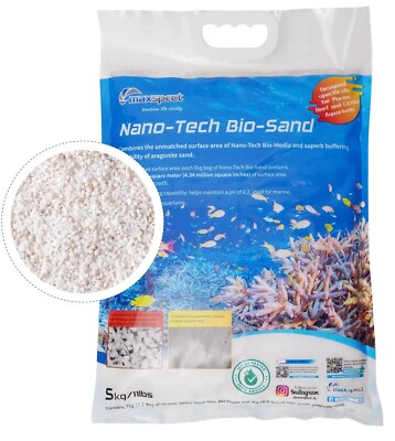 MAXSPECT Nano Tech Bio Sand 5KG Aragonit + Bio Spheres Aquarium Reef Barrier