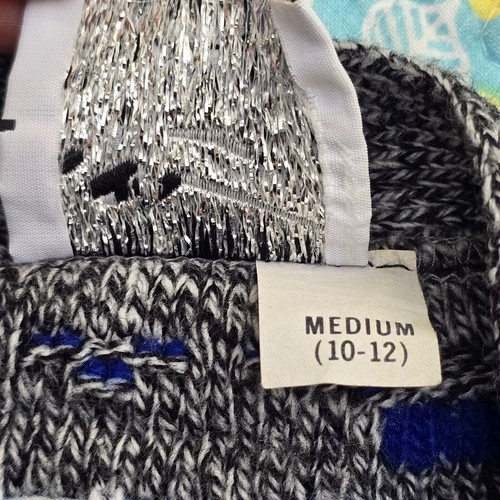 Kids Unisex Cardigan Sweater Gray Purple Blue Black Multicolored Vtg Boys Girls - Picture 6 of 7
