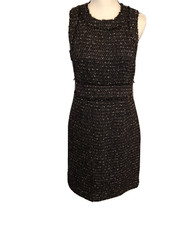 Michael Kors Dress Women's size 4 sleeveless winter tweed Black Brown