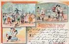 Postcard Circus - Litho Barnum and Bailey - Clown Chapel Artists - used 1901