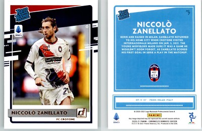 NICCOLO ZANELLATO 2020-21 Panini Chronicles DONRUSS RATED ROOKIE Bronze #7