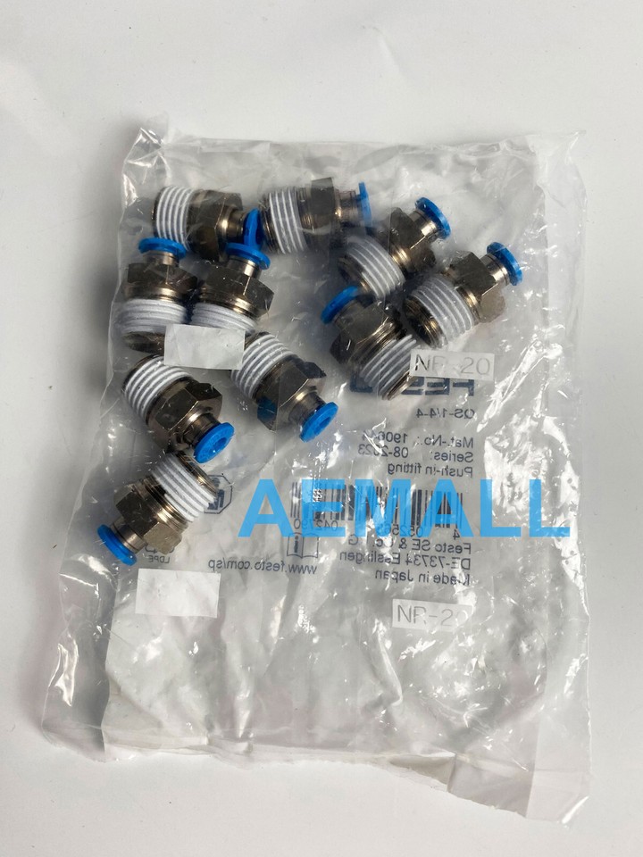 10pcs New Festo QS-1/4-4 190644 Push-in Fitting | eBay