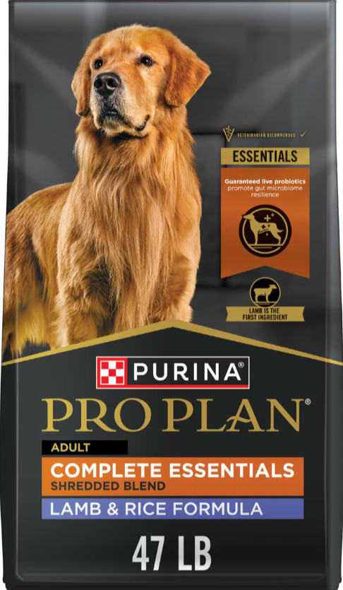 Purina Pro Plan Adult Shredded Blend Lamb & Rice Dry Dog Food, 47-lb bag