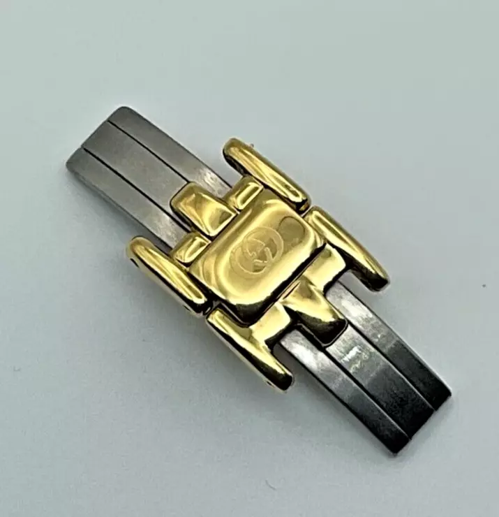 BOUCLE DE DÉPLOIEMENT DE MONTRE GUCCI ORIGINALE 13 MM AVEC MAILLONS POUR BRACELET JAUNE 3400 L
