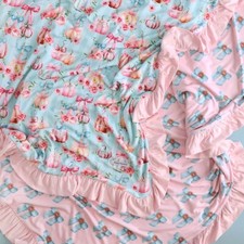 Edie Ruffled Luxe Patoo Posh Peanut 60x60in NWT Pumpkins Bows