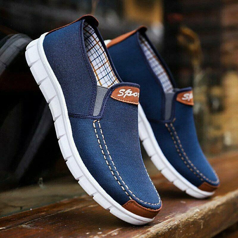 Zapatos De Lona Casuales Para Hombre Zapatillas Mocasines De Moda Lujo | eBay