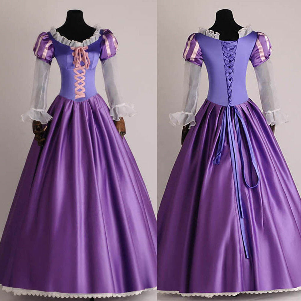Adult Rapunzel Princess Fancy Dress Outfit Women Fairytale Cosplay Costume&  | eBay