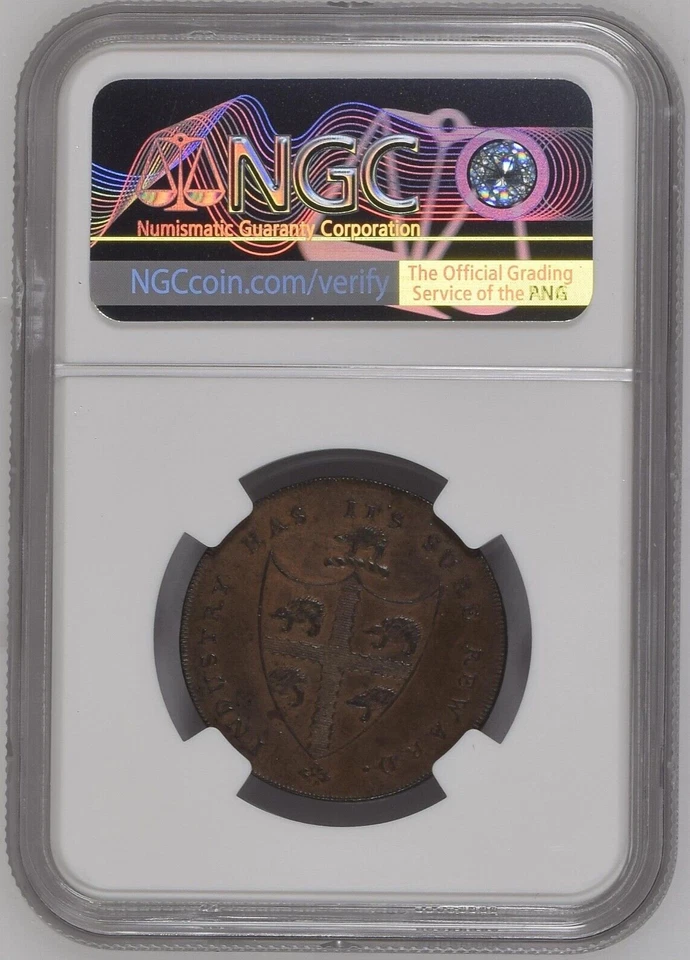 1793 GREAT BRITAIN D&H-50 1/2P WARWICKSHIRE BIRMINGHAM -NGC AU 58 BN - Image 2 of 4