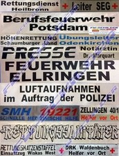 POLIZEI Rückenschild silber, reflektierend, 38 x 8 cm, Wunschtext, zweizeilig