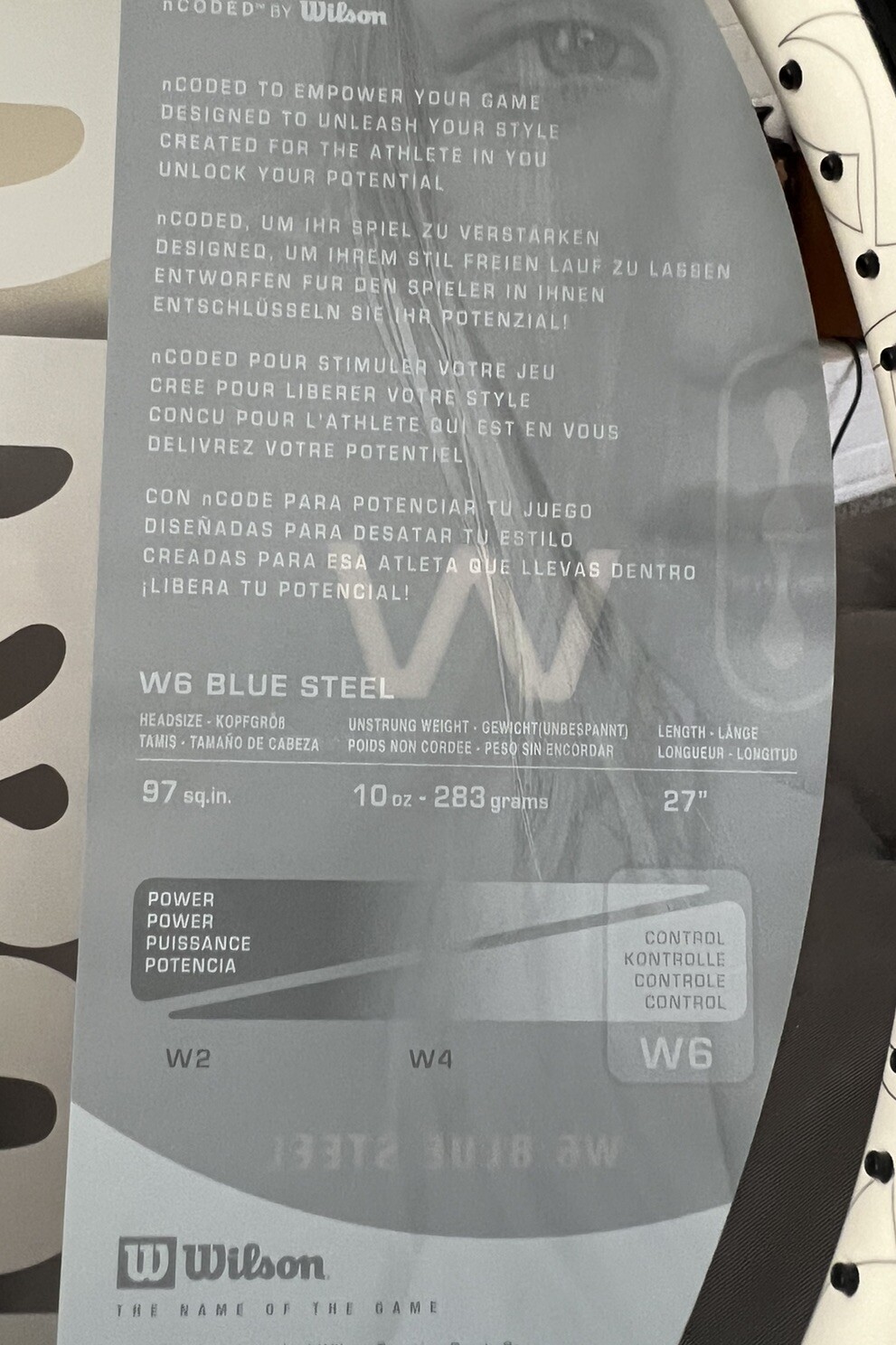Wilson 62 Ncode Racket Wilson Ncode W6 Blue Steel Tennis Racket Racquet 4.5