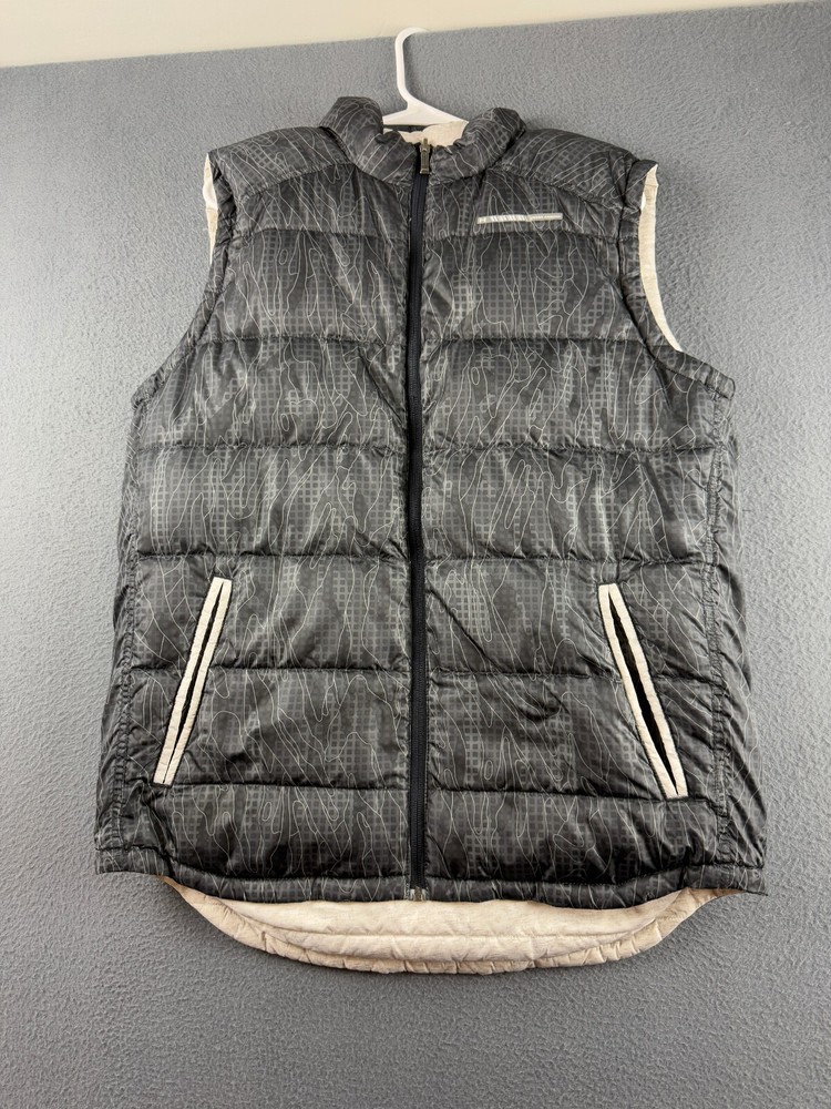 Under Armour Vest Men's L Gray Camo Duck Down Reversible Gorpcore Hiking Hunting