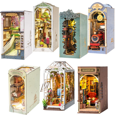 Rolife Stories in Book Series Dollhouse Nook Shelf Insert 3D Wooden Puzzle 7 Set