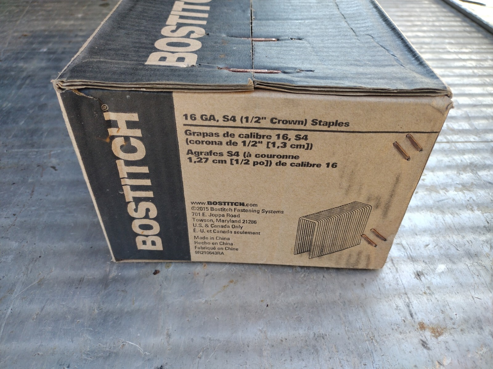 1/2" CROWN X 1-1/4" LEG 16 GAUGE S4 SERIES FLASH GALVANIZED STAPLE