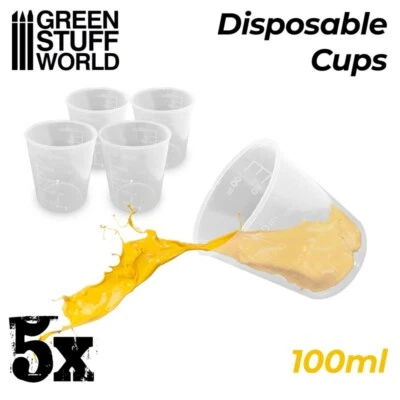 GREEN STUFF WORLD 5x Einweg-Messbecher100 ml - Tasse Vermesser wargame Messung GSW