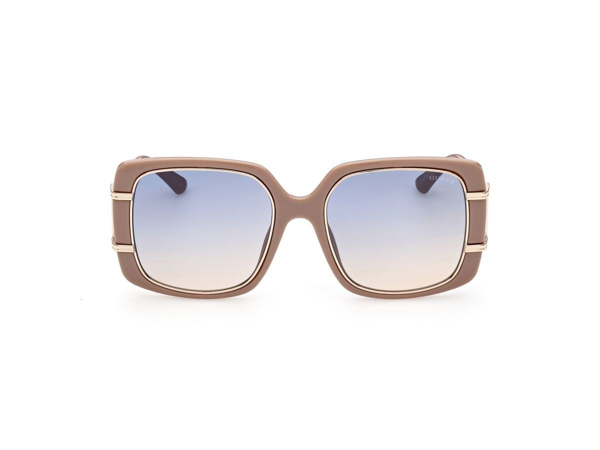 Guess GU7854 57W Beige & Gold Butterfly Plastic Sunglasses Frame