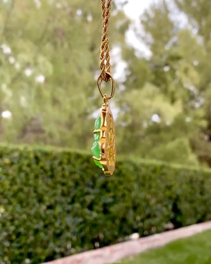 Echter Jade Buddha Jade Anhänger Silber 925 Grün Halskette