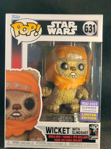 Funko Pop Star Wars 631 Wicket with Slingshot SDCC Summer Con