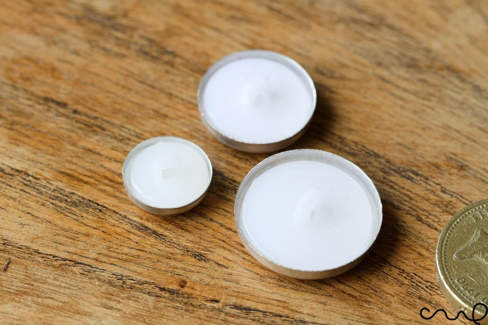 50 Sets x 22L/30L/36L Button Blanks Cover Non Astor Sets White Dress Making Sew - Image 2 of 4