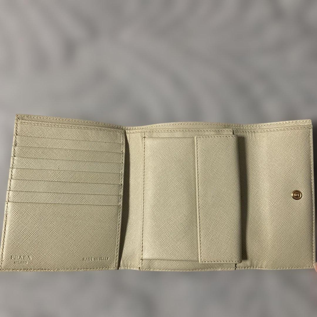 PRADA Tessuto Nylon Trifold Wallet Gold Tone Triangle Logo Italy 5.1x4.1x0.8" thumbnail 13