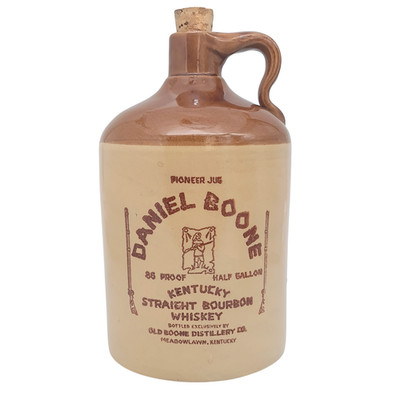 Vintage Daniel Boone Whisky Krug Steinzeug halbe Gallone Bourbon Flasche leer