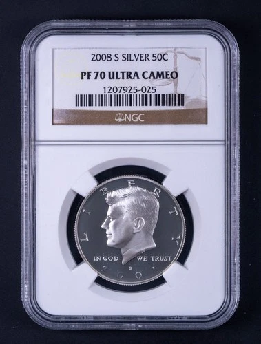 2008-S Silver Kennedy Half Dollar Proof NGC PF70 Ultra Cameo BB025