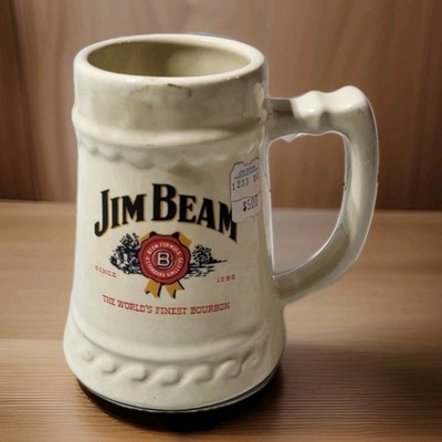 Jim Beam The World s Finest Bourbon Ceramic Stein Orig. Price Sticker Vintage 
