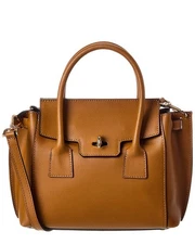 Italian Leather Top Handle Leather Satchel Women's Brown