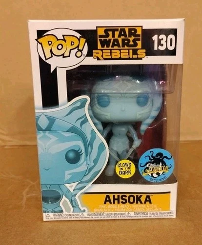 Funko Pop Star Wars Rebels Ahsoka Glow LACC Exclusive # 130 With Protector
