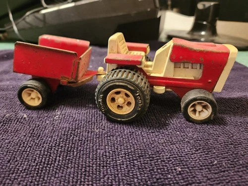 Vintage Tonka Mini Garden Tractor And Cart Red And White 1970s L@@K PRETTY COOL