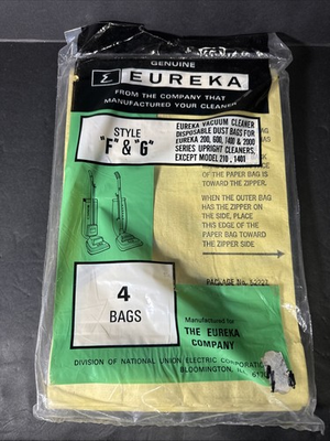 #ad #ad Genuine New Sealed Eureka F amp; G Vacuum Cleaner Bags 4 Bags #52227new Sealed $4.20