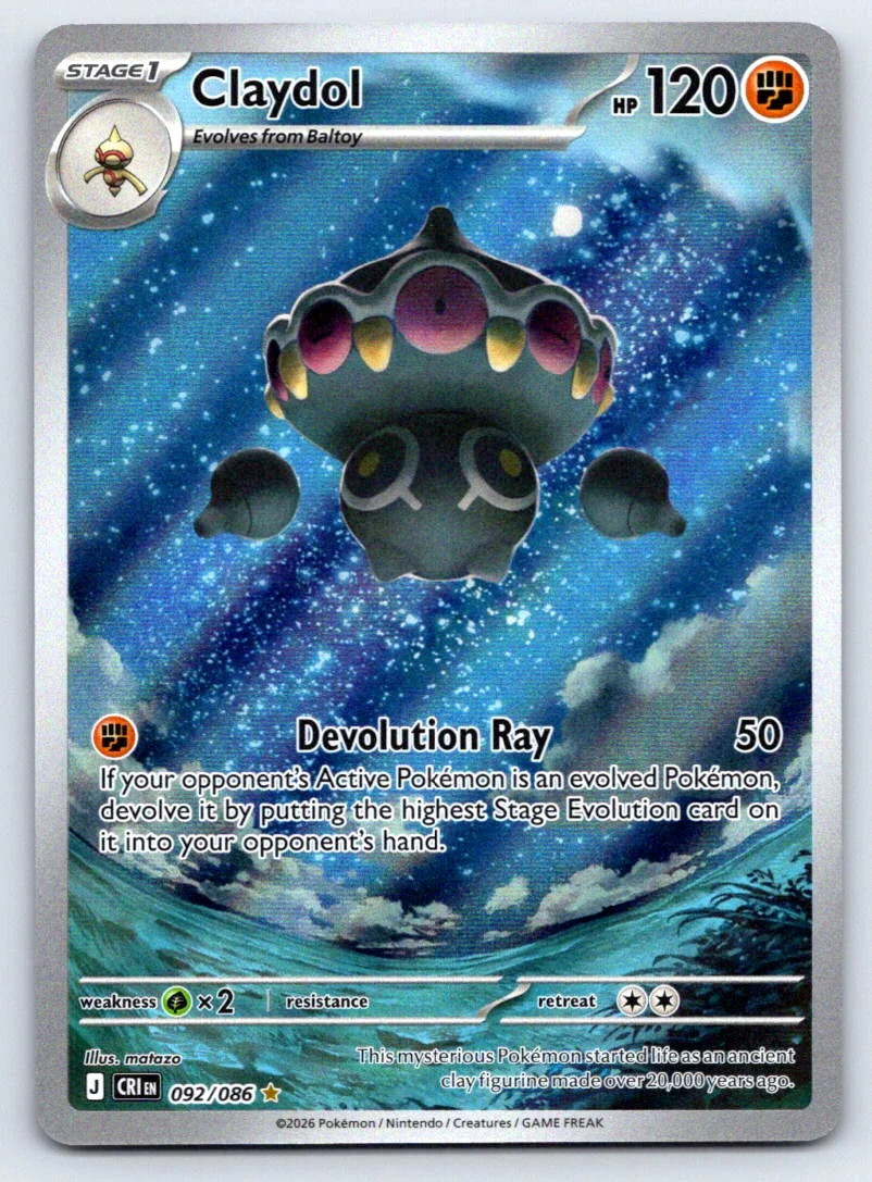 2026 Chaos Rising Claydol Holo Secret Rare #92/86