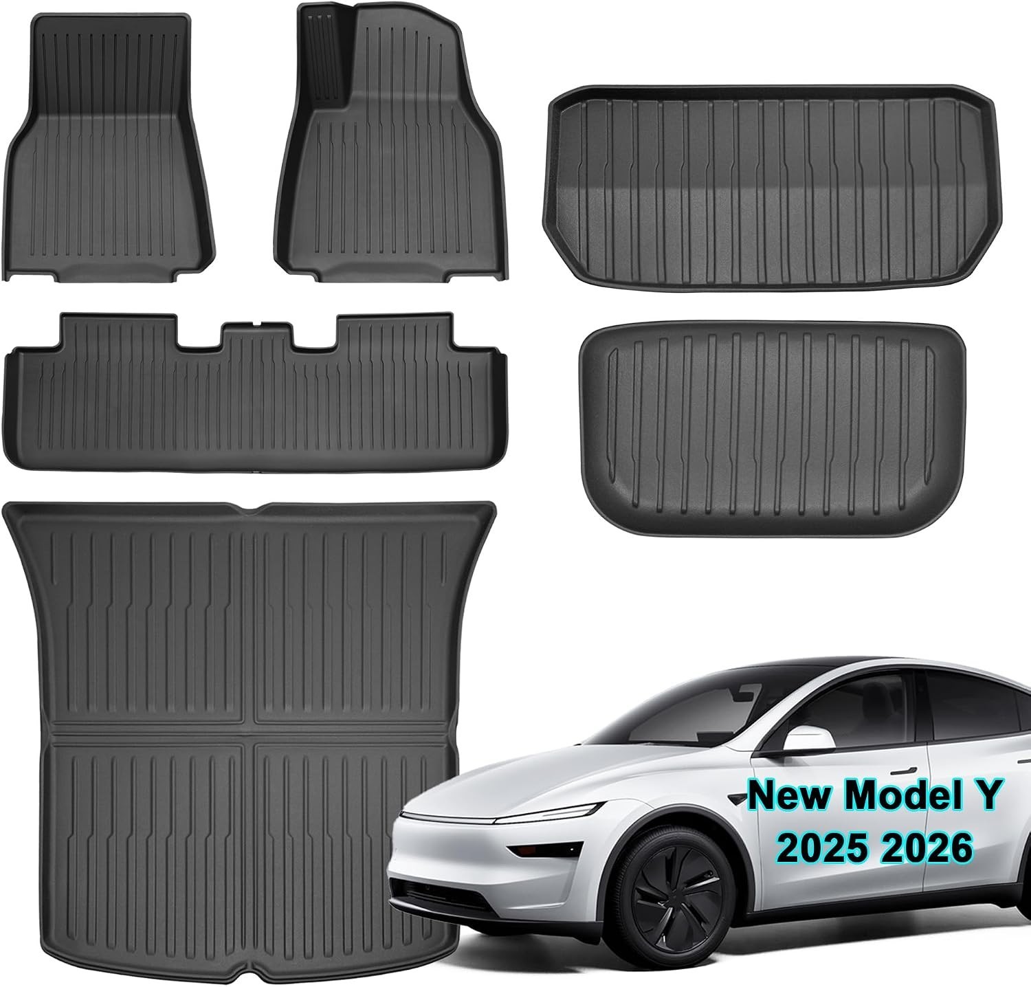 Tesla Model Y Juniper Floor Mats 2025 2026 All-Weather 6-Pcs