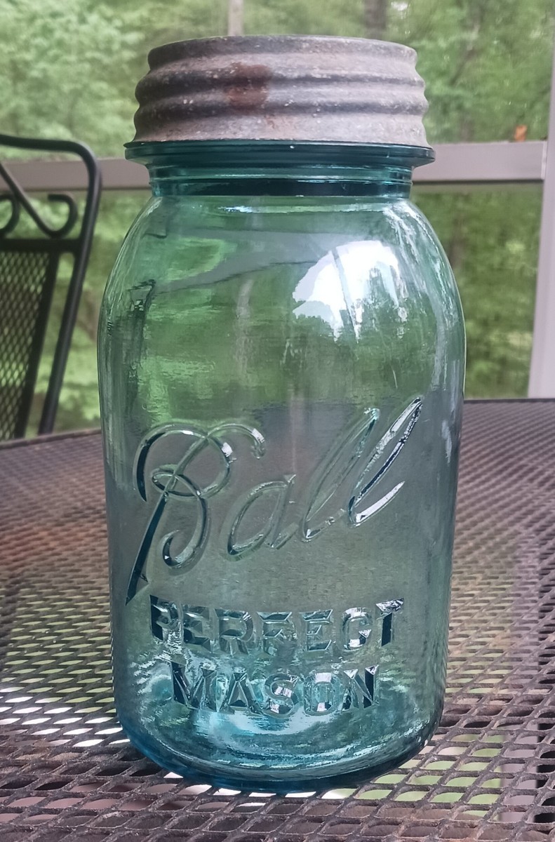 Vtg 277 1923 1933 No Underscore Ball Blue Perfect Mason Fruit