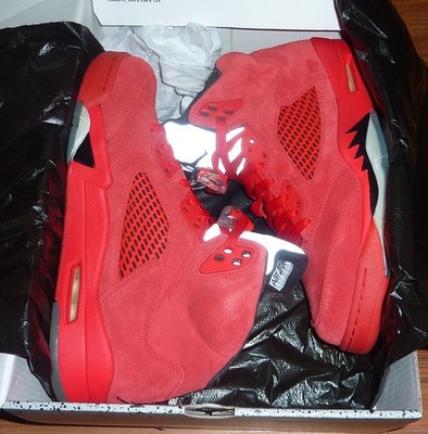 Nike Air Jordan 5 V Retro 2017 Red Suede 136027-602 sz 9.5 mens