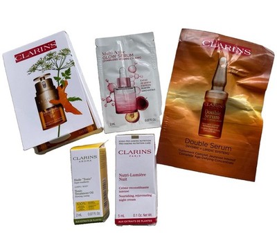 CLARINS TRAVEL SET Minis Clarins Nutri-Lumiere Double Serum Eye Glow Serum