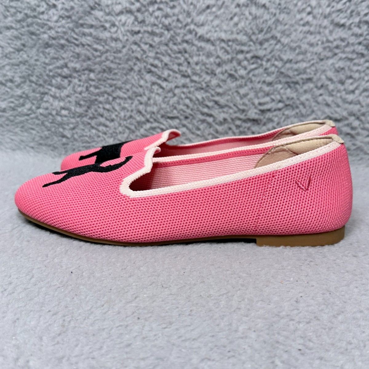 Vivaia Audrey Black Cat Womens 35 US 5 Slip On Loafers Shoes Pink Black Cat View 4