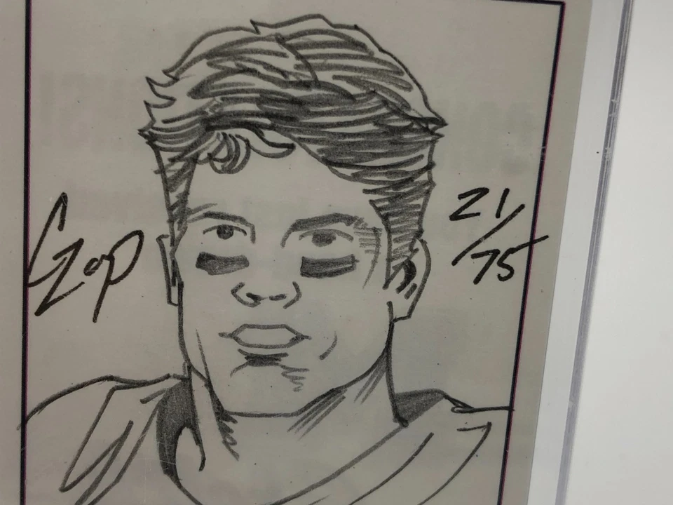 TK Legacy Coach JIM HARBAUGH Hand Drawn SKETCH Card RARE/75 by PABLO MICHIGAN - Image 2 of 4