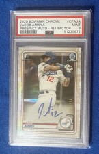 2020 Bowman #CPA-JA Jacob Amaya Chrome Prospect Autographs Refractor #/499 PSA 9