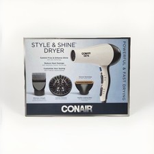 Conair 1875 Watts Style  Shine Hair Dryer, Powerful  Fast Drying, New