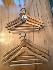Vintage Wooden Advertising Drop Down Pant Hangers Lot of 6 - 14 and 17 Inches