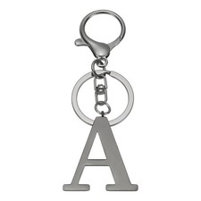 Initial Letter Keychain, Metal Alphabet Letter A Keyring, Black