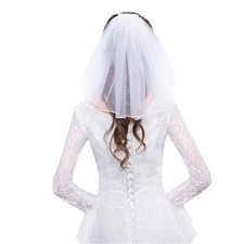 Crystal Bridal Veils Short 1 Tier Veil Soft Mesh With Comb Wedding Party Brid...