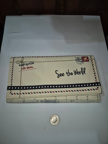 “See the World" Travel Document Wallet Clutch Organizer 9 X 5 X .75 OT26