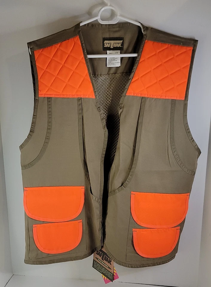 SafTBak Game Hunting Vest Tan Blaze Orange Mens Size Large - Image 2 of 4