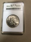 1952-D  ANACS MS63 FBL  Franklin Silver Half Dollar -Black Label 1357015